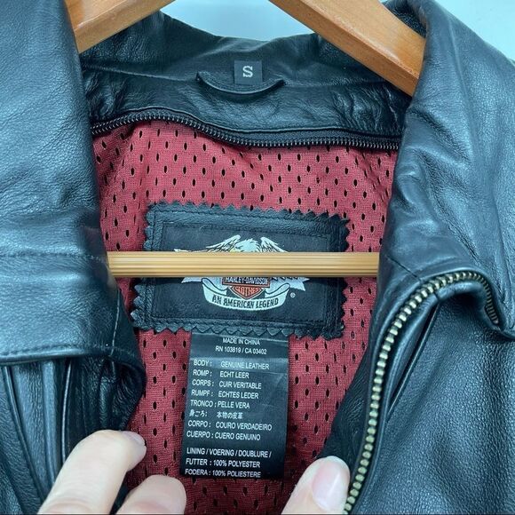 Harley Davidson Gypsy Road Laced Black Leather Moto Women’s Jacket Small - Picture 12 of 12